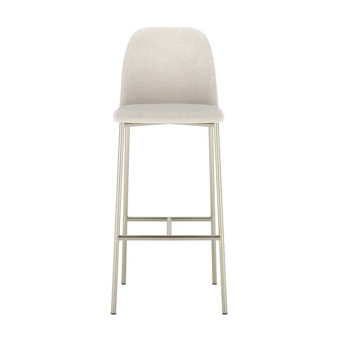 Banqueta Alta de Aço 107,4cm x 43cm Lucille Branco/Champanhe/Linked