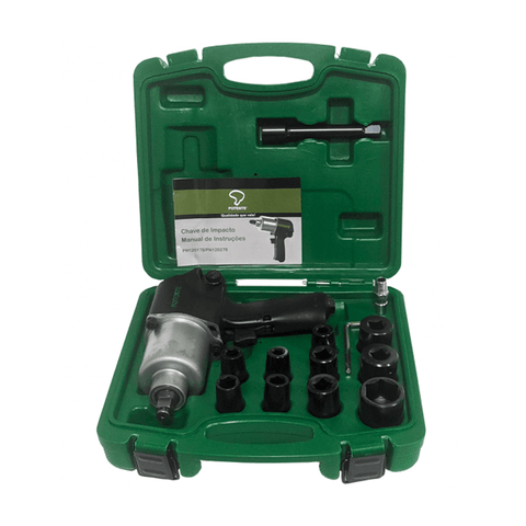 Chave De Impacto Pneumática 1/2 Pol C/14 Pçs 79 Kgf Potente