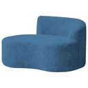 Ver imagem 2 de Sofá Curvo Malta 1 Lugar Compacto Moderno Luxo Linho Azul Royal