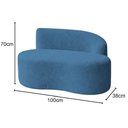 Ver imagem 6 de Sofá Curvo Malta 1 Lugar Compacto Moderno Luxo Linho Azul Royal