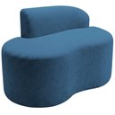 Ver imagem 4 de Sofá Curvo Malta 1 Lugar Compacto Moderno Luxo Linho Azul Royal