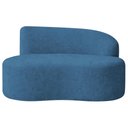 Ver imagem 3 de Sofá Curvo Malta 1 Lugar Compacto Moderno Luxo Linho Azul Royal