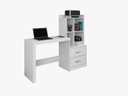 Ver imagem 1 de Mesa de Estudo com Estante Alana 2 Gavetas 4 Nichos:branco