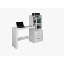 Ver imagem 1 de Mesa de Estudo com Estante Alana 2 Gavetas 4 Nichos:branco