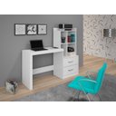 Ver imagem 2 de Mesa de Estudo com Estante Alana 2 Gavetas 4 Nichos:branco