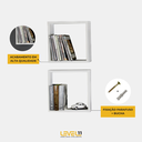 Ver mais imagens de Kit 2 Nichos Prateleira Quadrado 30x10x30 Decoração - Branco