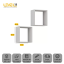Ver imagem 5 de Kit 2 Nichos Prateleira Quadrado 30x10x30 Decoração - Branco