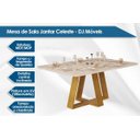 Ver imagem 3 de Mesa P/ Cozinha Celeste C/ Tampo Madeirado Curvo 170x90cm Cedro/quartzo - Dj Móveis