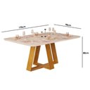 Ver imagem 6 de Mesa P/ Cozinha Celeste C/ Tampo Madeirado Curvo 170x90cm Cedro/quartzo - Dj Móveis