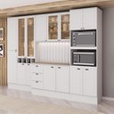 Ver imagem 1 de Cozinha Completa com Balcão Milla Line Easy 15 Portas 3 Gavetas MDF Branco Móveis Carraro