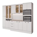Ver imagem 4 de Cozinha Completa com Balcão Milla Line Easy 15 Portas 3 Gavetas MDF Branco Móveis Carraro