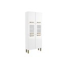 Ver imagem 1 de Paneleiro Bella 6 Portas com Vidro Aço 80cm Branco Bertolini