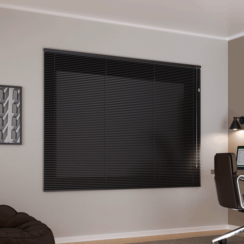 Persiana Horizontal 25mm Alumínio Crisdan Largura 2,20 X 1,40 Altura Preta