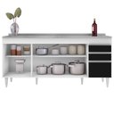 Ver imagem 3 de Balcão Gabinete com Pia 180cm Dallas Branco/preto - Lumil Lumil Móveis