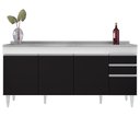 Ver imagem 7 de Balcão Gabinete com Pia 180cm Dallas Branco/preto - Lumil Lumil Móveis