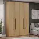 Ver imagem 6 de Guarda Roupa Solteiro Modulado 4 Portas 3 Gavetas 100% MDF Infinity Savana Bege