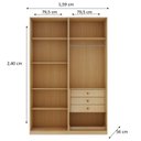 Ver imagem 3 de Guarda-roupa Roupeiro 4 Portas 3 Gavetas 100% Mdf Modulado Infinity