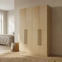 Ver imagem 1 de Guarda Roupa Solteiro Modulado 4 Portas 3 Gavetas 100% MDF Infinity Savana Bege