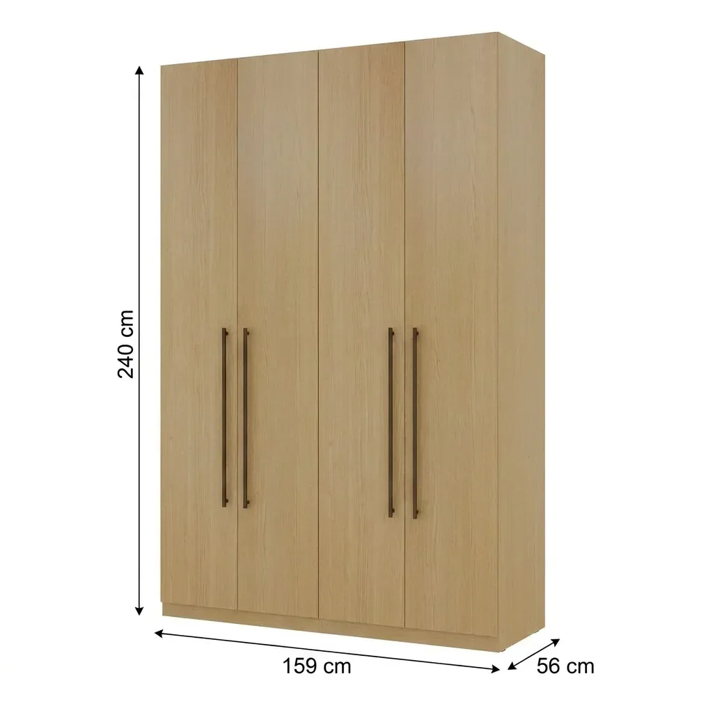 Ver imagem 3 de Guarda Roupa Solteiro Modulado 4 Portas 3 Gavetas 100% MDF Infinity Savana