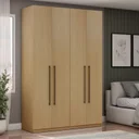 Ver imagem 1 de Guarda-roupa Roupeiro 4 Portas 3 Gavetas 100% Mdf Modulado Infinity