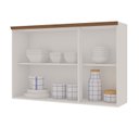 Ver imagem 5 de Armário Aéreo para Cozinha 3 Portas Provençais 100% MDF Branco/Fendi