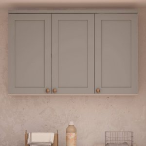 Armário Aéreo para Cozinha 3 Portas Provençais 100% Mdf