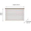 Ver imagem 3 de Armário Aéreo para Cozinha 3 Portas Provençais 100% MDF Branco/Fendi