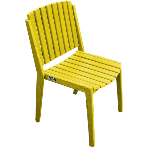 Cadeira Premium Amarela em Madeira Plástica 50cm Lanci / Lc-05 Amarela