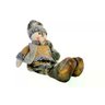 Boneco de Neve Sentado Marrom e Cinza - 3