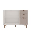 Ver imagem 4 de Balcão 1200 2 Portas e Gaveteiro com Tampo Branco/Fendi