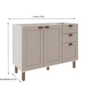 Ver imagem 3 de Balcão 1200 2 Portas e Gaveteiro com Tampo Branco/Fendi