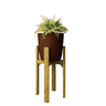 Suporte Legs para Vaso Cachepot em Madeira Pinus 55cm com Vaso de Plantas Marrom - 2