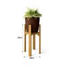Suporte Legs para Vaso Cachepot em Madeira Pinus 55cm com Vaso de Plantas Marrom - 9