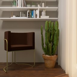 Kit 2 Poltronas Decorativas Romênia Pés de Aço Veludo Marrom - Gran Belo - 6