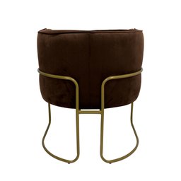 Kit 2 Poltronas Decorativas Romênia Pés de Aço Veludo Marrom - Gran Belo - 8