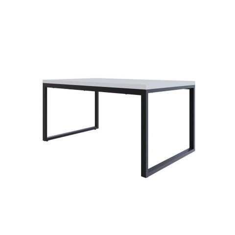 Mesa de Jantar Yon 160 X 90 X 76 Cm Branco Tx/est.preta Branco Tx/est.preta