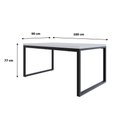 Ver imagem 6 de Mesa de Jantar Yon 160 X 90 X 76 Cm Branco Tx/est.preta Branco Tx/est.preta