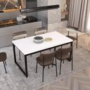 Ver imagem 4 de Mesa de Jantar Yon 160 X 90 X 76 Cm Branco Tx/est.preta Branco Tx/est.preta