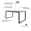 Ver imagem 3 de Mesa de Jantar Yon 160 X 90 X 76 Cm Branco Tx/est.preta Branco Tx/est.preta