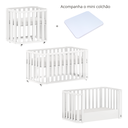 Ver imagem 6 de Berço Evolutivo 3 em 1 Branco Mini Berço com Mini Colchão Incluso Berço e Mini Cama