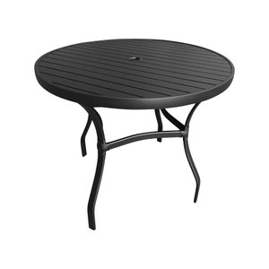 Conjunto Mesa Redonda 1,40cm com 6 Cadeiras Betta em Alumínio Área Externa Preto