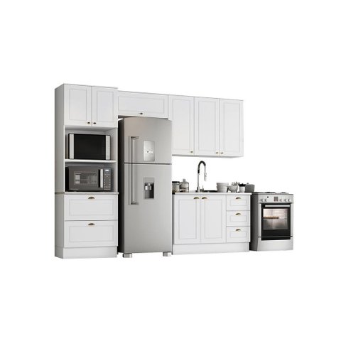 Cozinha Modulada Americana com 4 Peças Branco Hp - Henn