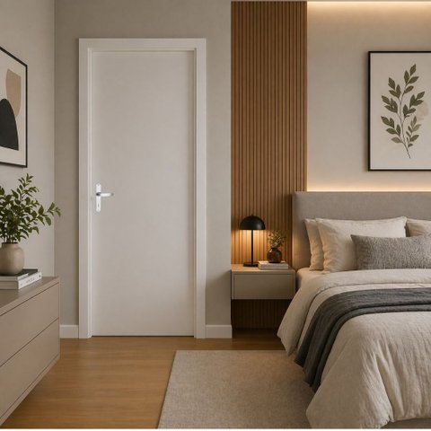Porta Branco Prime 70 com Fechadura e Dobradiça