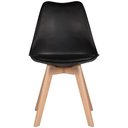 Ver imagem 3 de Kit 4 Cadeiras Charles Eames Leda Design Wood Estofada Base Madeira - Preta