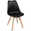 Ver imagem 1 de Kit 4 Cadeiras Charles Eames Leda Design Wood Estofada Base Madeira - Preta