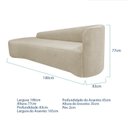 Ver imagem 3 de Recamier Curvo Orgânico 180cm 3 Lugares Lado Esquerdo para Sala de Estar Linho Paris Bege