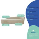 Ver imagem 5 de Recamier Curvo Orgânico 180cm 3 Lugares Lado Esquerdo para Sala de Estar Linho Paris Bege