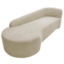 Ver imagem 6 de Recamier Curvo Orgânico 180cm 3 Lugares Lado Esquerdo para Sala de Estar Linho Paris Bege