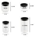 Ver imagem 3 de Potinho Organizador C/Tampa de Rosquear 300ML 9,5x6CM Preto
