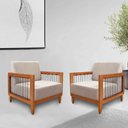 Ver imagem 1 de Kit 2 Poltronas Sala de Estar Pés Madeira Maciça Corda Náutica Preta 75cm Manila Linho Areia Rústico